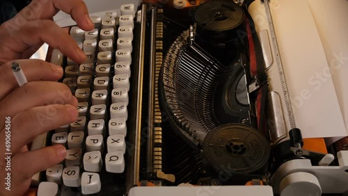 typewriter keyboard close up  photo