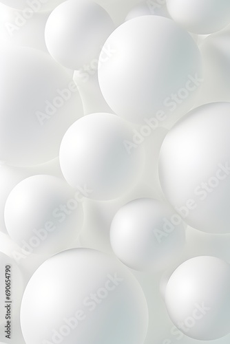 Whimsical minimalistic white bubbles or spheres background