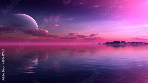Glassy Crescents Horizon in Rich Purple
