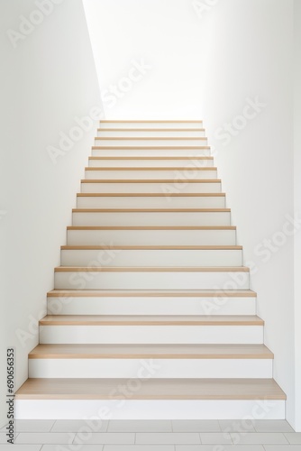A clean  uncluttered staircase isolated on white background 