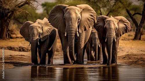 Water is being consumed by elephants