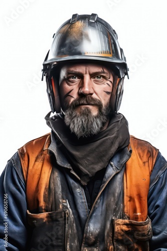 a portrait of a Welder isolated on white background © Celina
