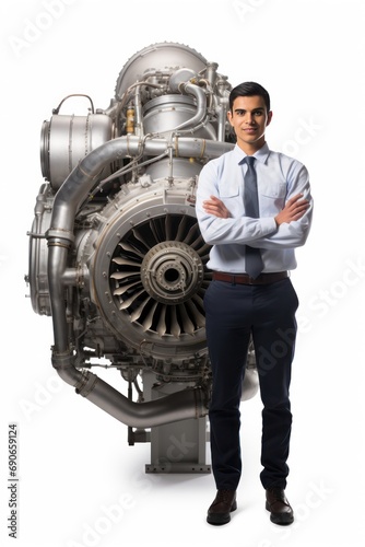 a portrait of an Aerospace Engineer isolated on white background  photo