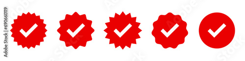 Verification red starburst sticker set