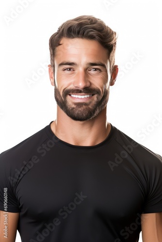 a portrait of a Personal Trainer isolated on white