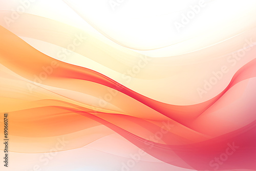 abstract background with smooth lines in orange and white colors, vector illustration