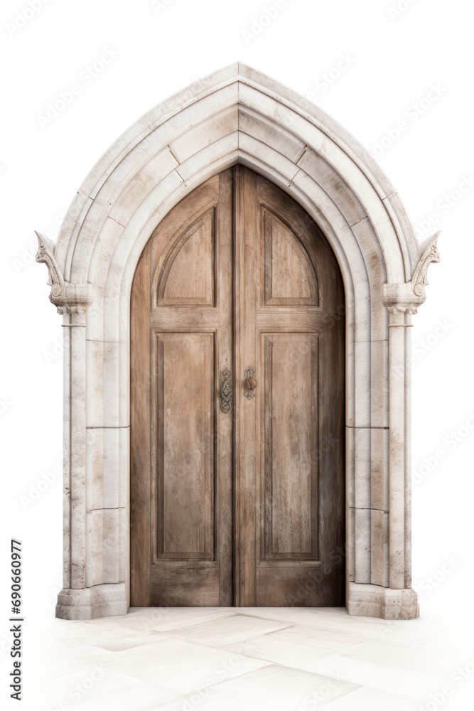 A simple, unadorned doorway isolated on white background