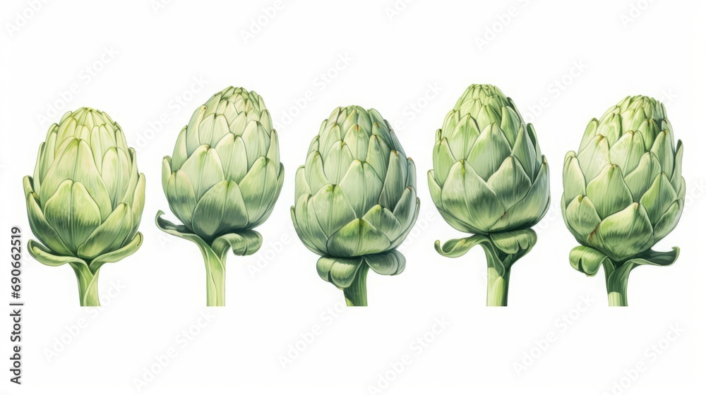 Obraz premium fresh artichoke on white background.