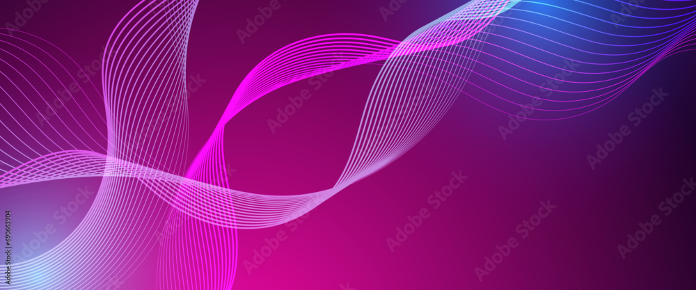 Blue and purple violet vector glowing technology wavy lines banner with technology style. Minimalist modern wavy concept for banner, flyer, card, or brochure cover Blue and purple violet vector glowing technology wavy lines banner with technology style. Minimalist modern wavy concept for banner, flyer, card, or brochure cover