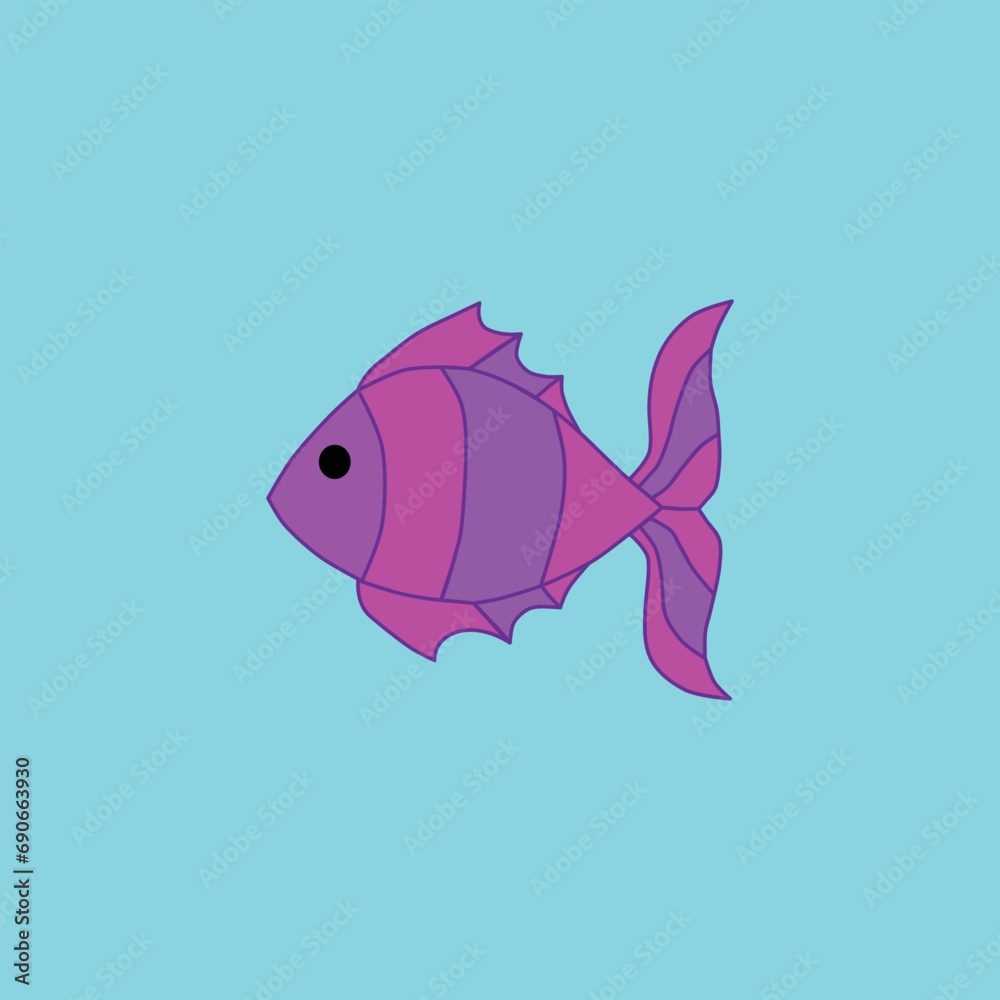 The fish at the light blue background The fish at the light blue background