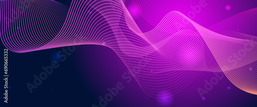 Orange and purple violet vector abstract technology flowing waves design banner. Minimalist modern wavy concept for banner, flyer, card, or brochure cover