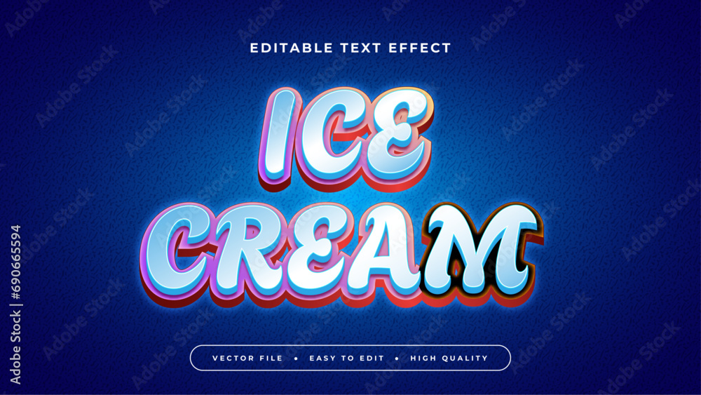 Blue pink and yellow ice cream 3d editable text effect - font style Blue pink and yellow ice cream 3d editable text effect - font style