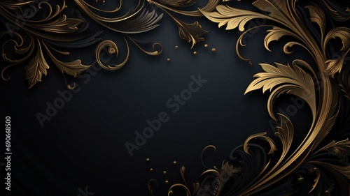 golden ornamental frame on a black background
