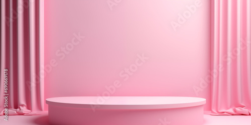 pink minimal 3d podium stud...