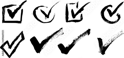 Grunge Check Box Icon Set