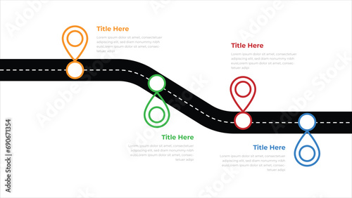 Business road map timeline infographic icons designed. Can be used for steps, options, business process, workflow, diagram, flowchart concept, timeline.