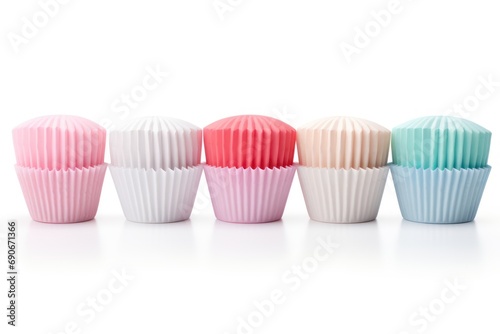 Cupcake liners isolated on white background