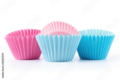 Cupcake liners isolated on white background