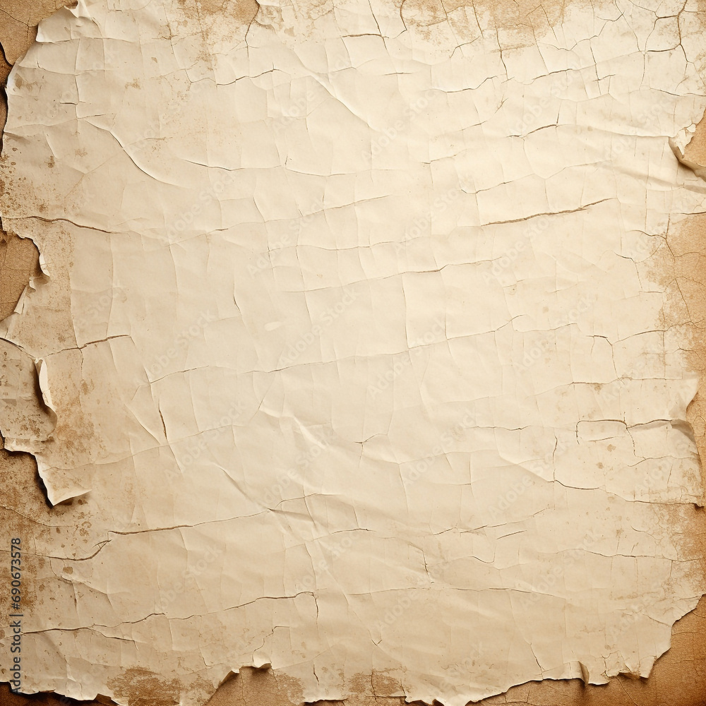 Old and crumpled paper texture  with torn edge background for various purposes