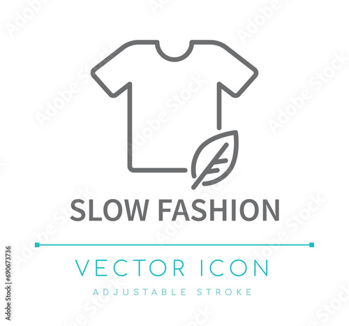 Slow Fashion Textile Line Icon