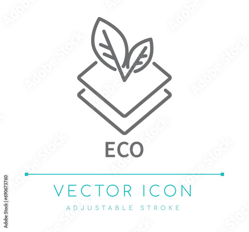Eco Fabric Textile Line Icon