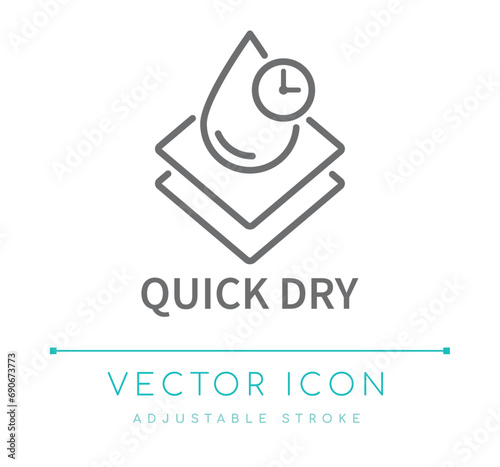 Quick Dry Fabric Textile Line Icon