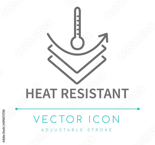 Heat Resistant Fabric Textile Line Icon