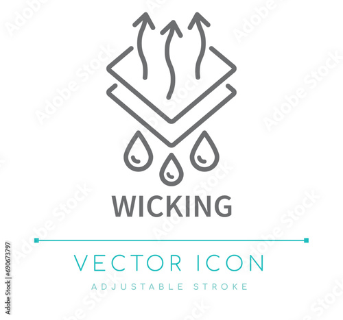 Wicking Fabric Textile Line Icon