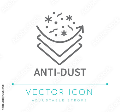 Anti-Dust Fabric Textile Line Icon
