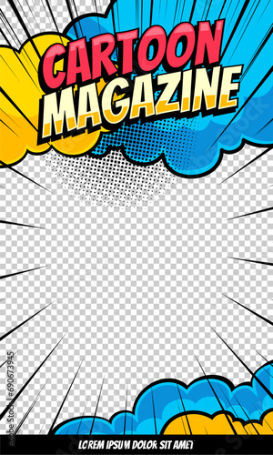 comic book page cover design concept photo