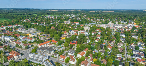 Panoramablick über Gauting im Landkreis Starnberg