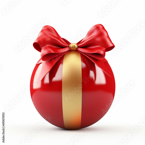 red christmas ball with bow
