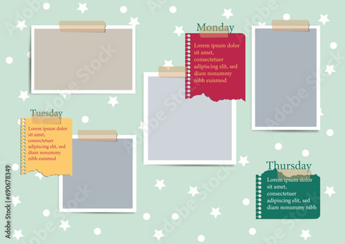 Festive mood board with notes