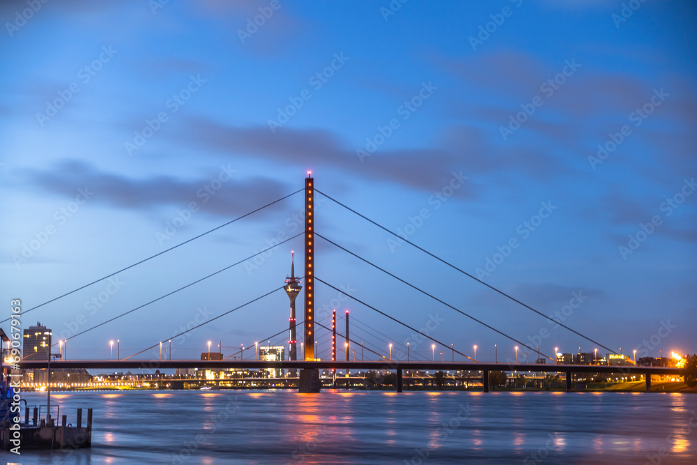 Fall scenery at River Rhine, Duesseldorf, Germany Fall scenery at River Rhine, Duesseldorf, Germany