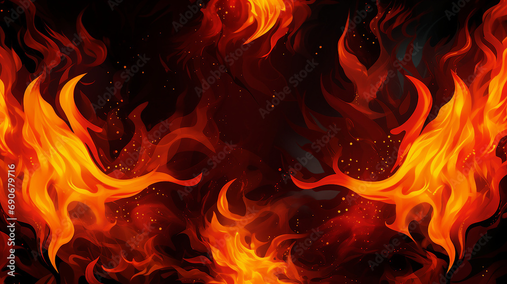 Vibrant Flames Dance in the Darkness: Abstract Fire Tongues on a Black Background - Fiery Energy and Dynamic Motion for Intense Visual Concepts. Vibrant Flames Dance in the Darkness: Abstract Fire Tongues on a Black Background - Fiery Energy and Dynamic Motion for Intense Visual Concepts.