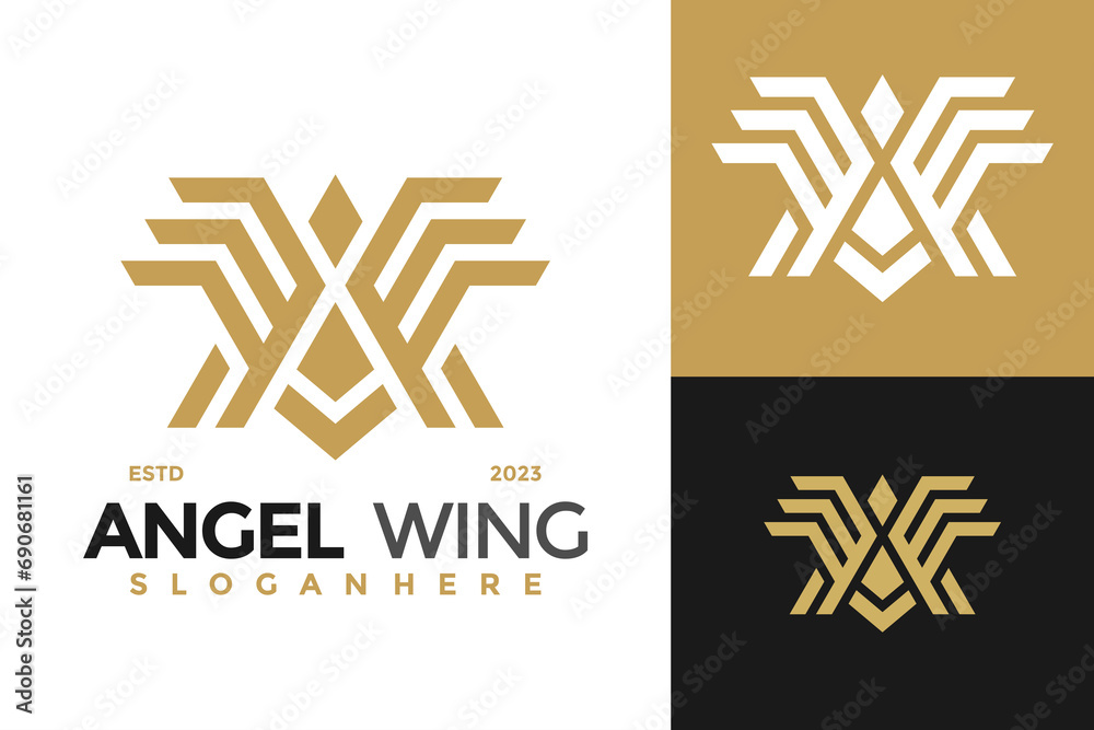 Letter A Angel Wings Logo design vector symbol icon illustration Letter A Angel Wings Logo design vector symbol icon illustration