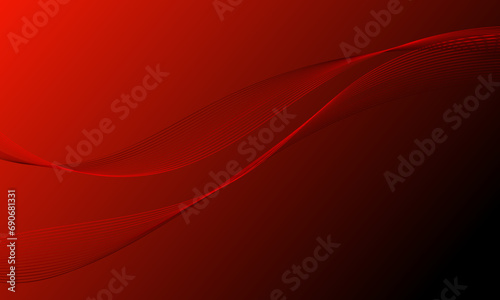red lines wave curves smooth gradient abstract background