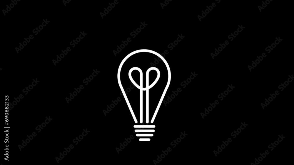light bulb animated outline icon light bulb animated outline icon