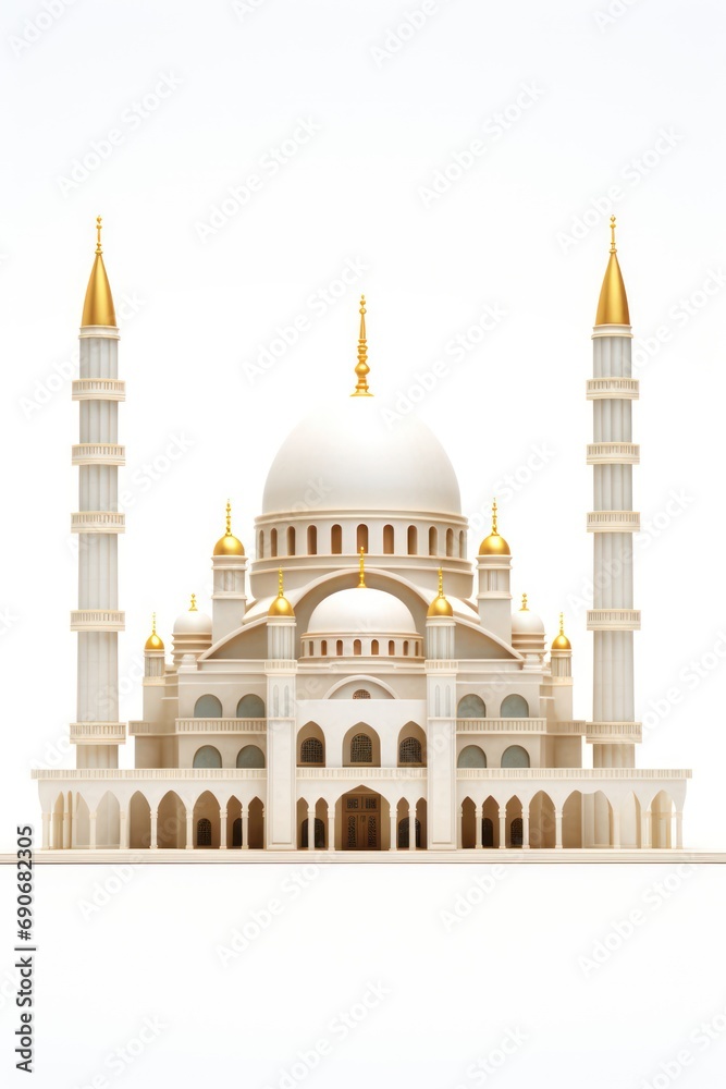 Mosque isolated on white background