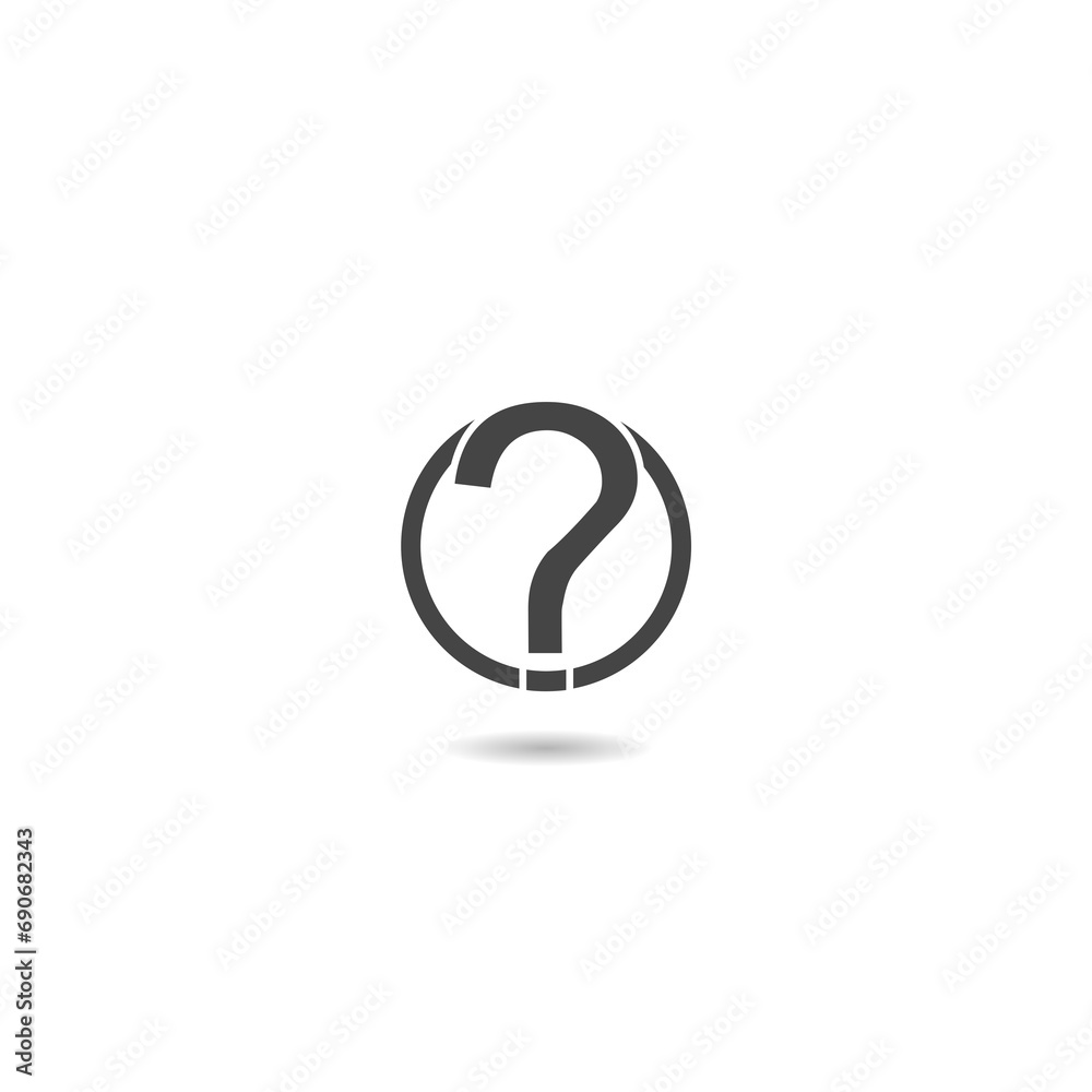 Question Mark icon with shadow Question Mark icon with shadow