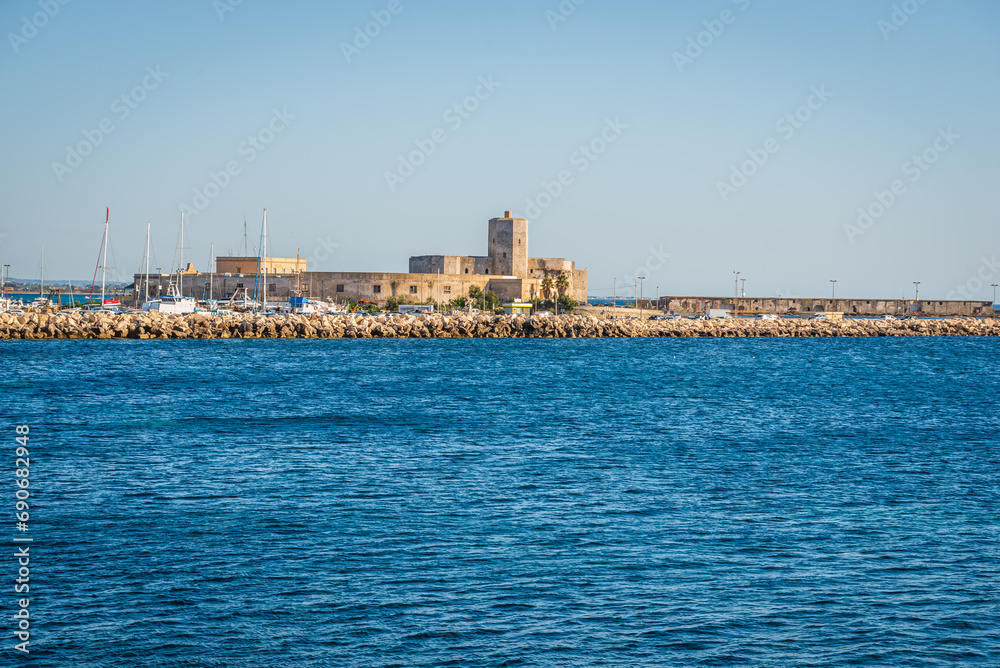 View of Trapani Harbour, Sicily, Italy, Europe