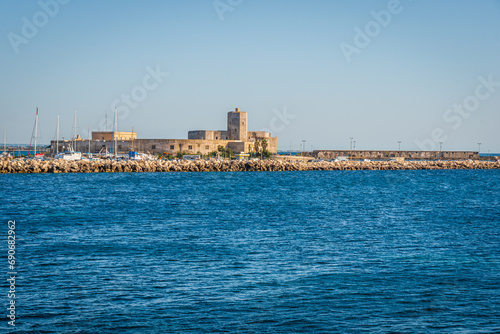 View of Trapani Harbour, Sicily, Italy, Europe