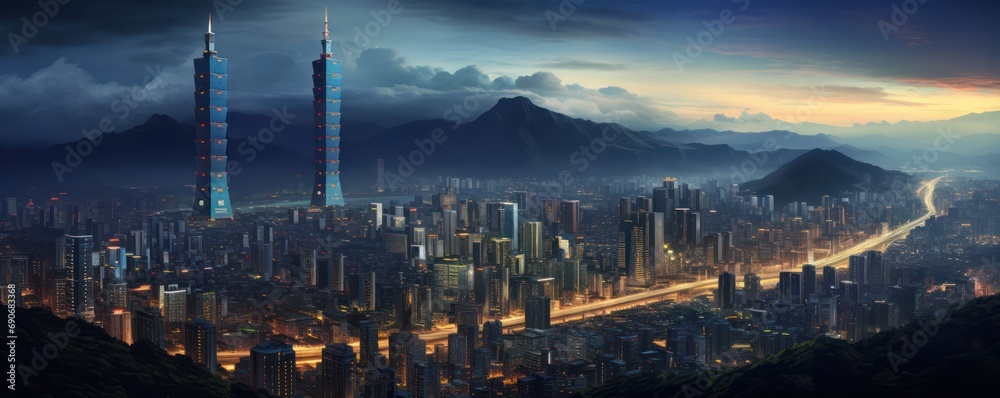 Naklejka premium New Taipei City, Taiwan ,super realistic