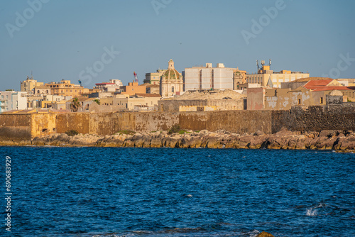 Panorama of Trapani and the Fortress, Sicily, Italy, Europe