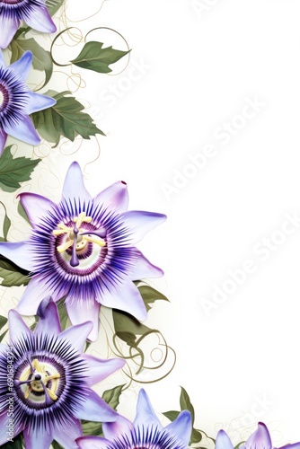 Passion Flower Frame isolated on white background