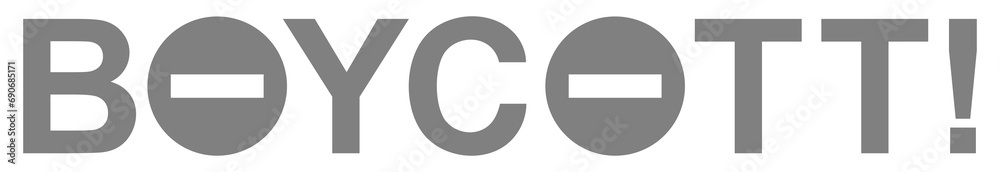Visual Text Illustration of the Boycott, can use for sign, symbol, watermark, mark, sticker, banner, or graphic design element. Format PNG Visual Text Illustration of the Boycott, can use for sign, symbol, watermark, mark, sticker, banner, or graphic design element. Format PNG