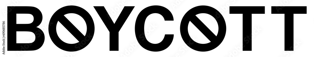 Visual Text Illustration of the Boycott, can use for sign, symbol, watermark, mark, sticker, banner, or graphic design element. Format PNG Visual Text Illustration of the Boycott, can use for sign, symbol, watermark, mark, sticker, banner, or graphic design element. Format PNG