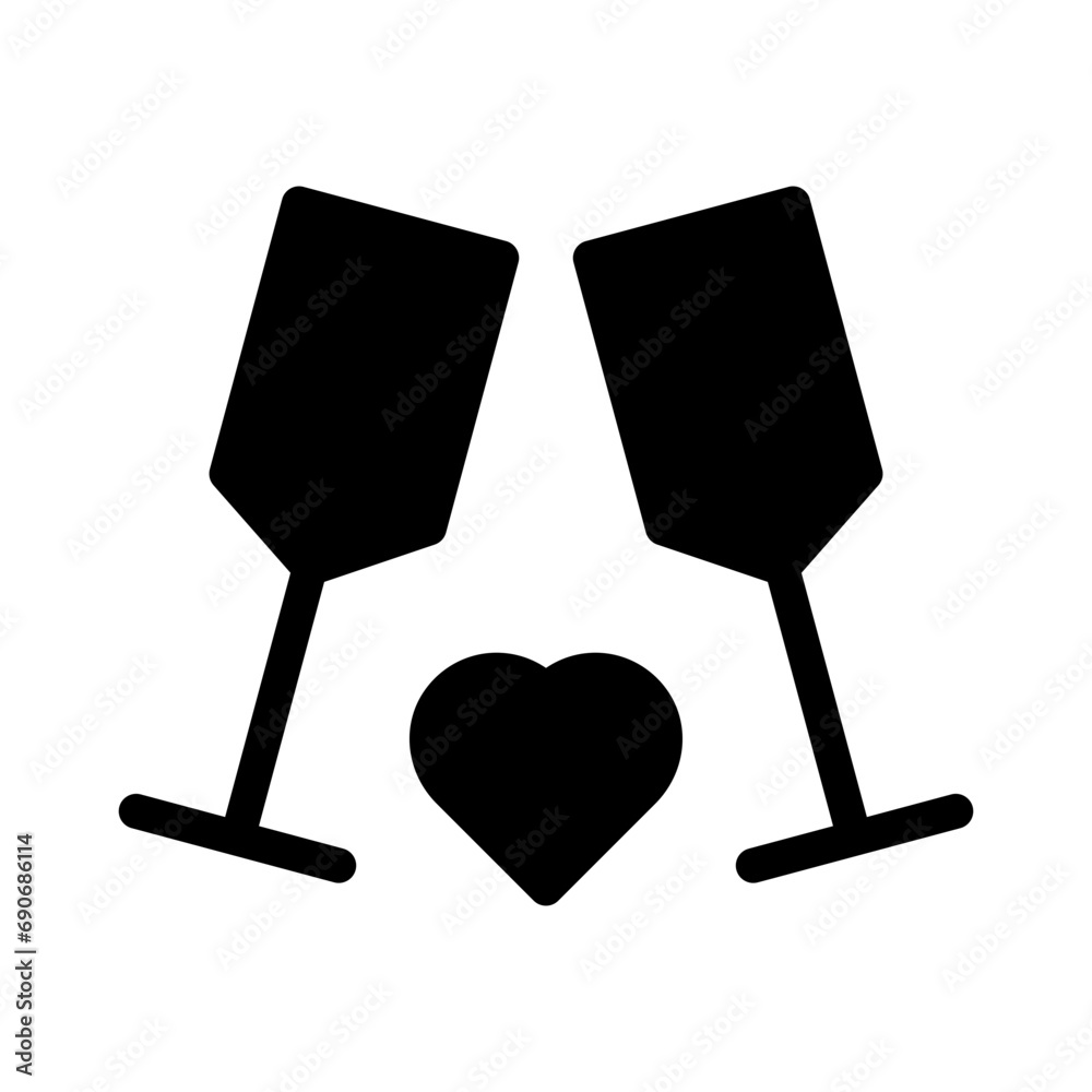 wine glasses glyph icon wine glasses glyph icon