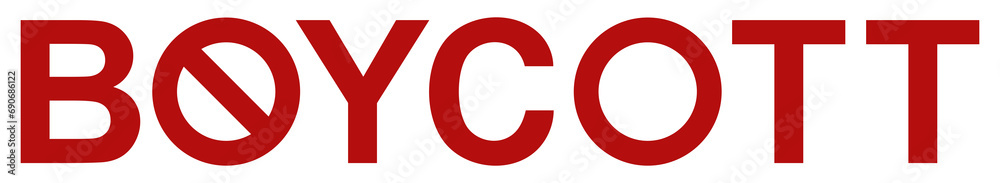 Visual Text Illustration of the Boycott, can use for sign, symbol, watermark, mark, sticker, banner, or graphic design element. Format PNG Visual Text Illustration of the Boycott, can use for sign, symbol, watermark, mark, sticker, banner, or graphic design element. Format PNG