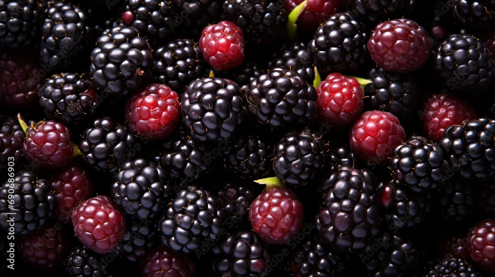 Fresh blackberries filling the entire frame created with Generative Ai Fresh blackberries filling the entire frame created with Generative Ai